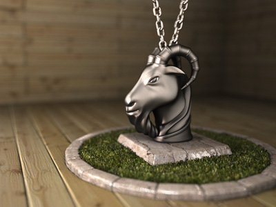 GoatPendantl:シルバーアクセサリー925